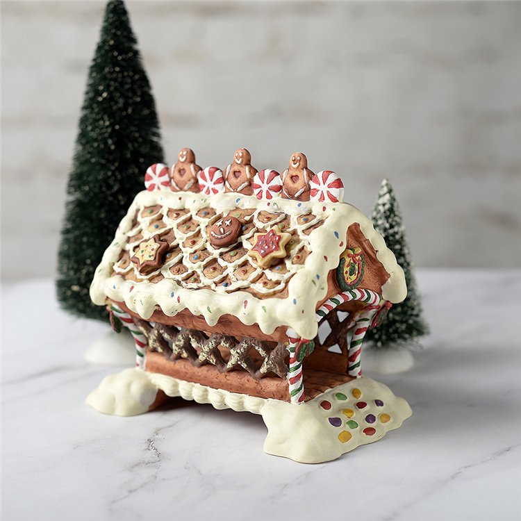 特价出口美国陶瓷手绘姜饼人沙盘小房子圣诞礼物装饰品摆件仓鼠窝