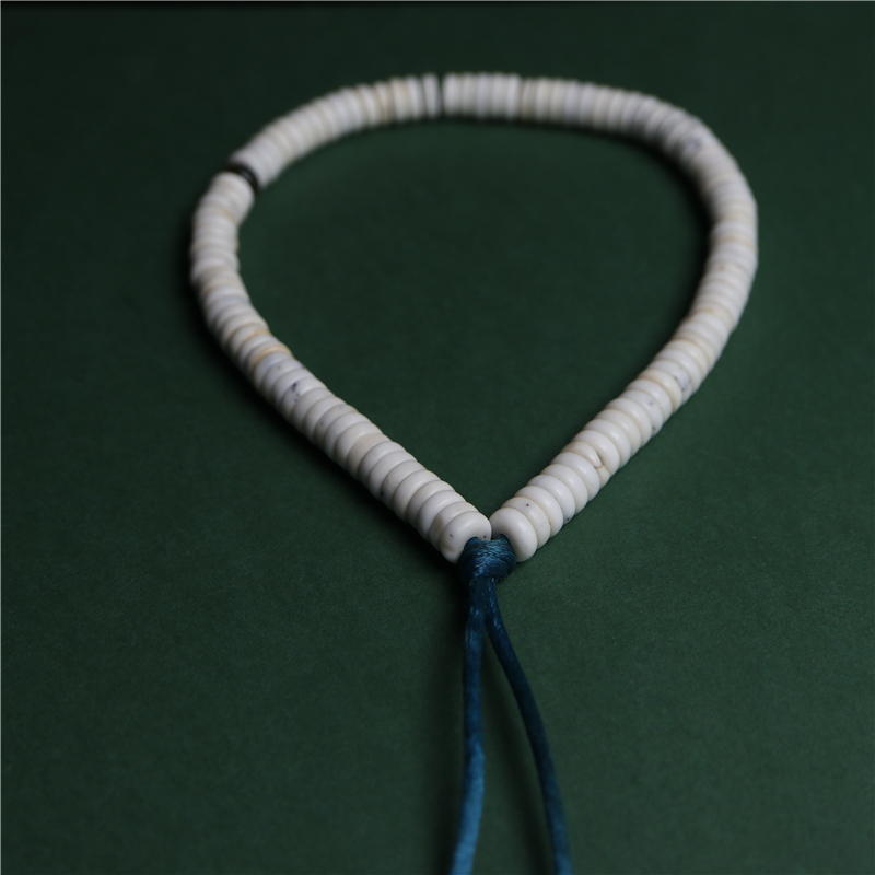 〓包老〓8mm精品西藏百年清代老螺钿佛珠藏式文玩母贝手串鸡骨白