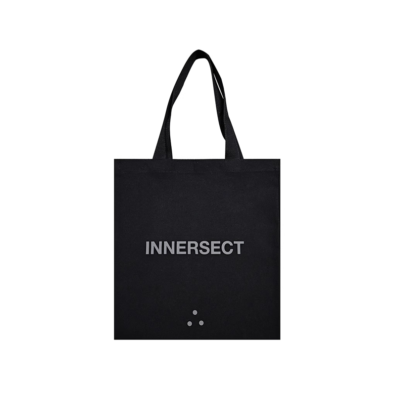 INNERSECT三生万物品牌定制帆布袋黑色字母斜挎包潮牌logo手提包