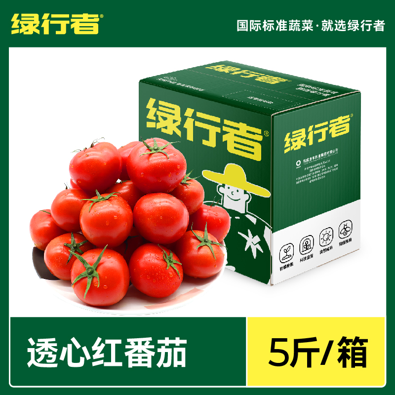 【绿行者】透心红番茄自然熟新鲜西红柿生吃番茄孕妇水果番茄5斤