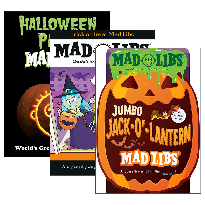 英文原版 Mad Libs-Halloween 万圣节主题系列 3册 疯狂填词游戏 不给糖果就捣蛋 南瓜灯 万圣节派对 英文版 进口英语原版书籍