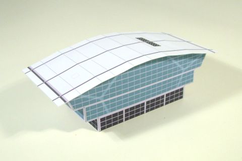 1：400机场航站楼办公楼机场建筑3D纸模DIY手工客机民航飞机模型