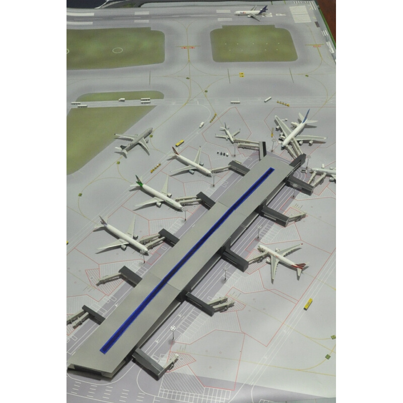 机场航站楼模型飞机场玩具客机建筑模型航空国际机场候机T楼地勤