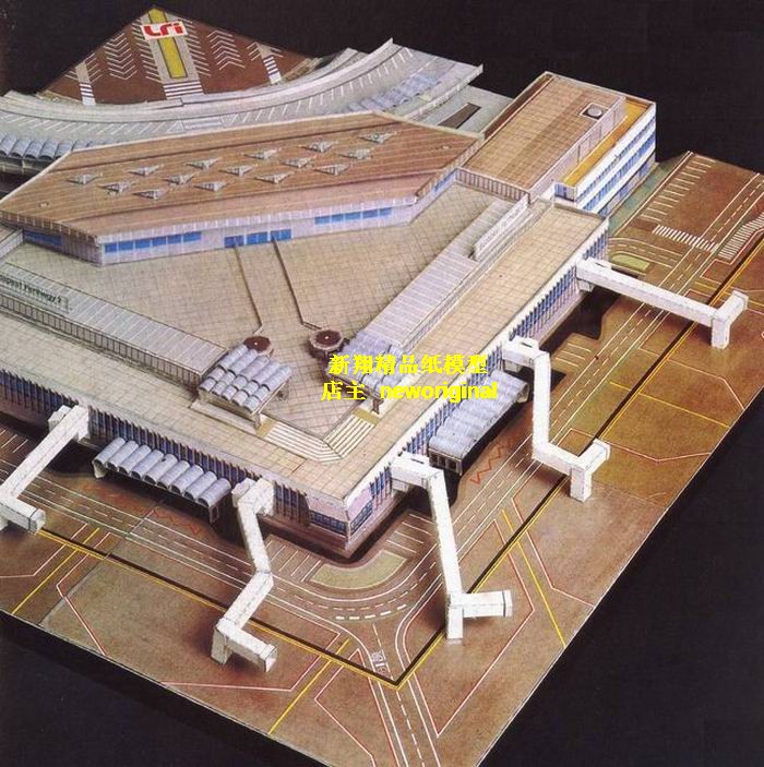 机场场景  客运大厅 控制塔 航站楼 停机位 登机廊桥跑道建筑模型
