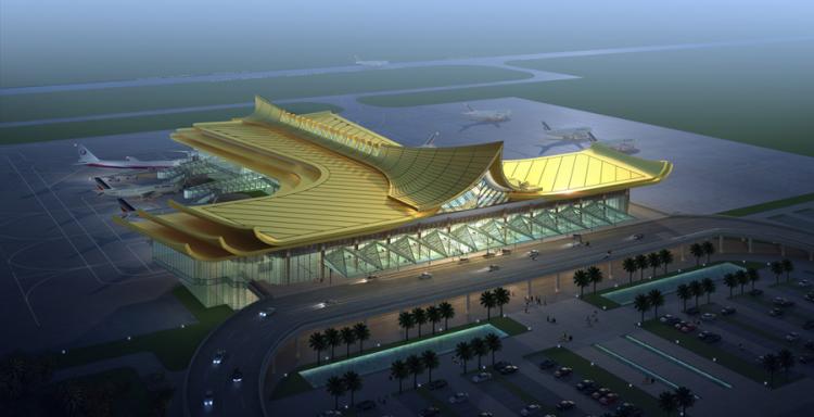 机场.航站楼设计效果图 飞机运输旅行值机飞行候机国际机场物流