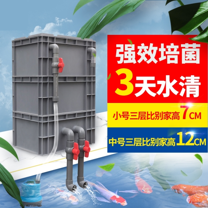 过滤器鱼池增氧过滤盒滴流盒水循环过滤箱自制龟缸系统上置净化桶