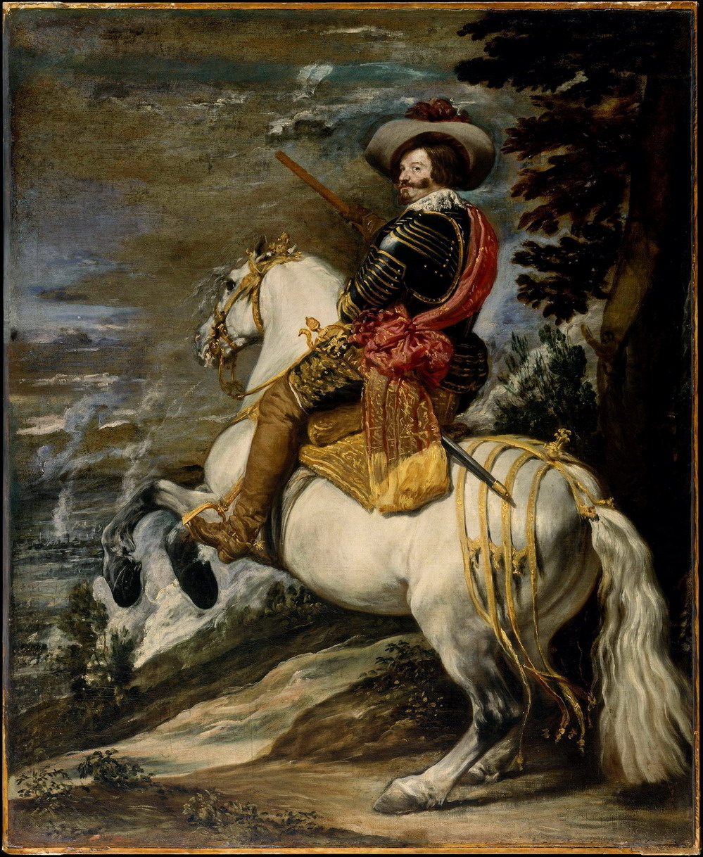 油画 客厅 装饰画 壁画 人物油画 珂罗版委拉斯开兹 古兹曼骑马像