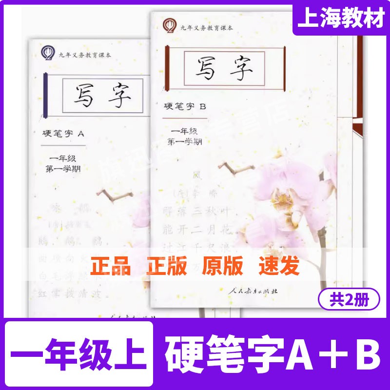 上海小学语文课本配套写字1/一年级第一学期上册写字硬笔字AB两本