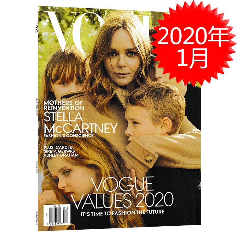 英文版 Vogue服饰与美容杂志 2020年1月 封面黛拉*麦卡尼Stella McCartney