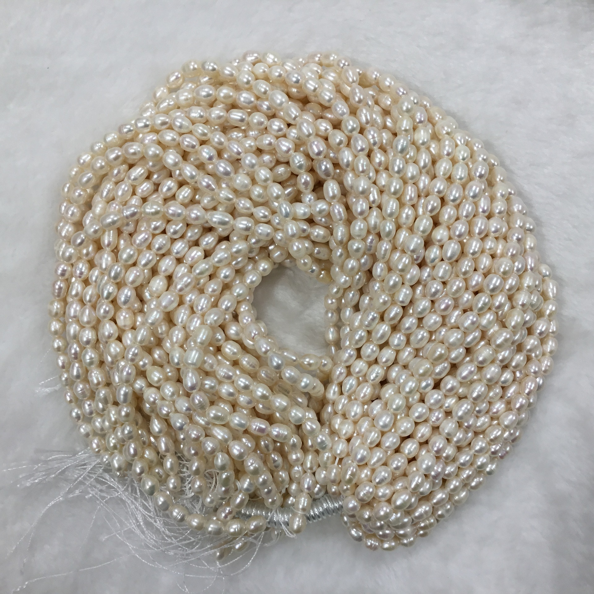 天然淡水珍珠5.5~6mm 米珠 有生长纹 项链手链diy饰品配件