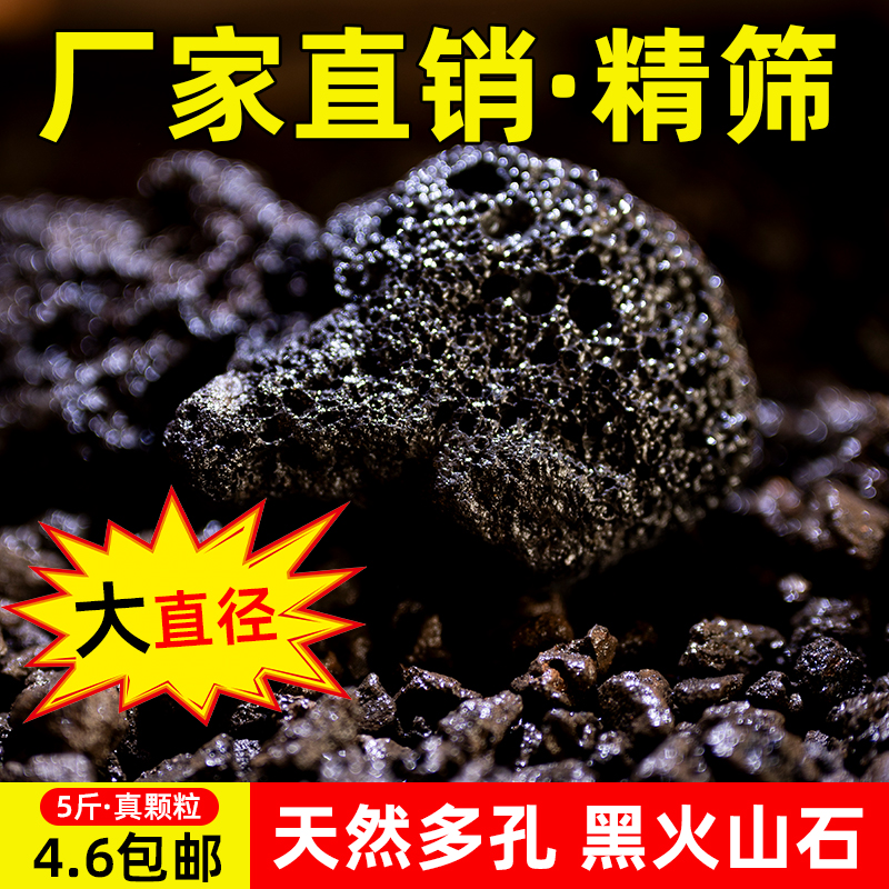 天然黑色火山岩颗粒多肉植物营养土水族净水造景富士砂盆栽铺面石