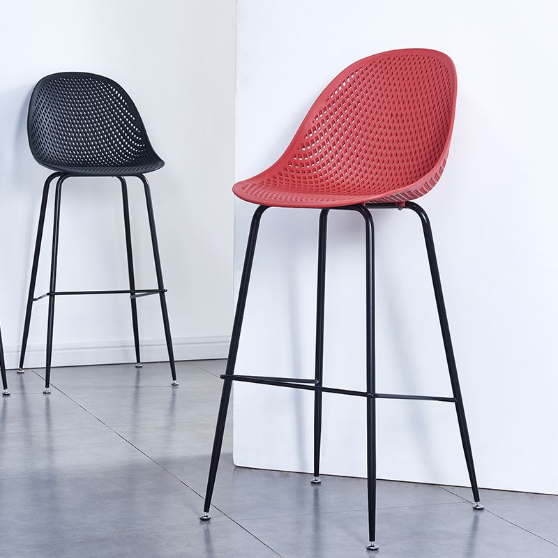 直销酒吧椅吧台椅高脚凳北欧风格铁艺塑料现代简约家用椅子靠背吧