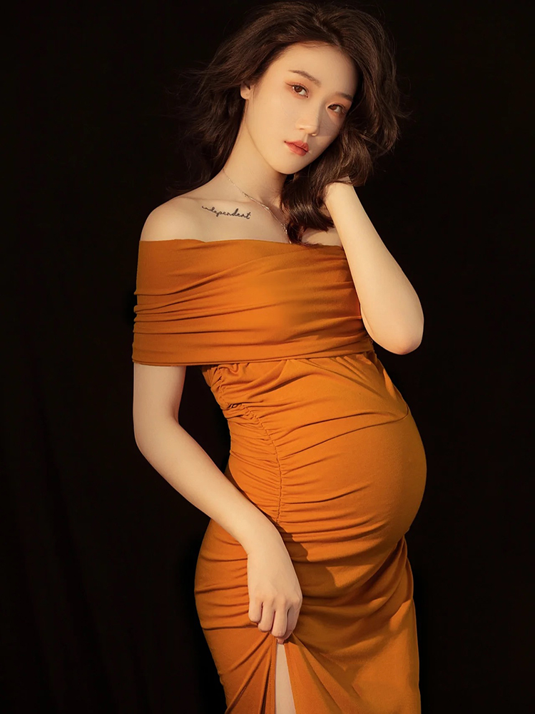 新款孕妇拍照服装影楼摄影时尚艺术照性感孕照大肚妈咪裙照写真照