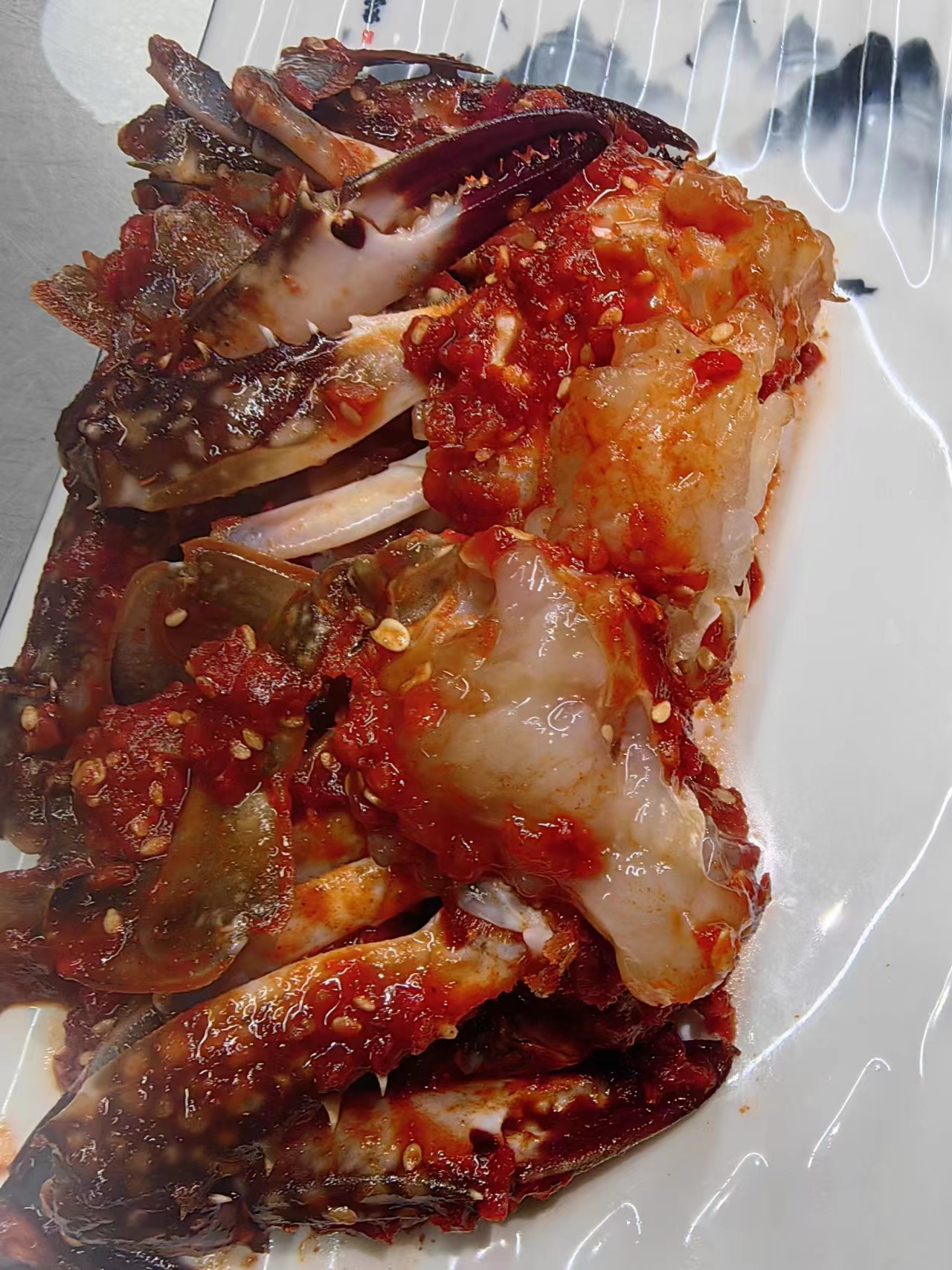 丹东韩式辣酱蟹  大蟹块 即食海鲜生腌蟹梭子蟹包SF