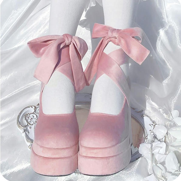 法式芭比玛丽珍高跟鞋女2024春季新款时尚交叉绑带粗跟lolita单鞋