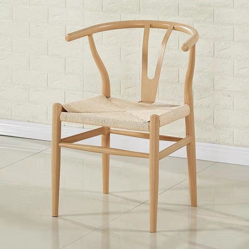 北欧太师椅Y椅 现代简约金属仿木纹餐椅家用靠背椅新中式扶手茶椅