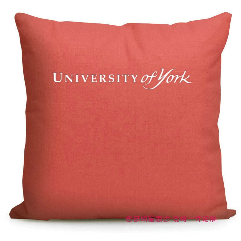 英国约克大学周边留学校友会纪念品校徽标志布艺沙发靠垫抱枕