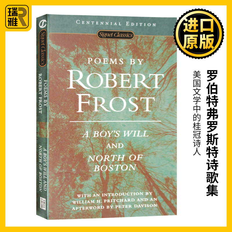 罗伯特弗罗斯特诗歌集 英文原版 Poems by Robert Frost 少年的意志和波士顿以北A Boy's Will and North of Boston 进口英语书籍