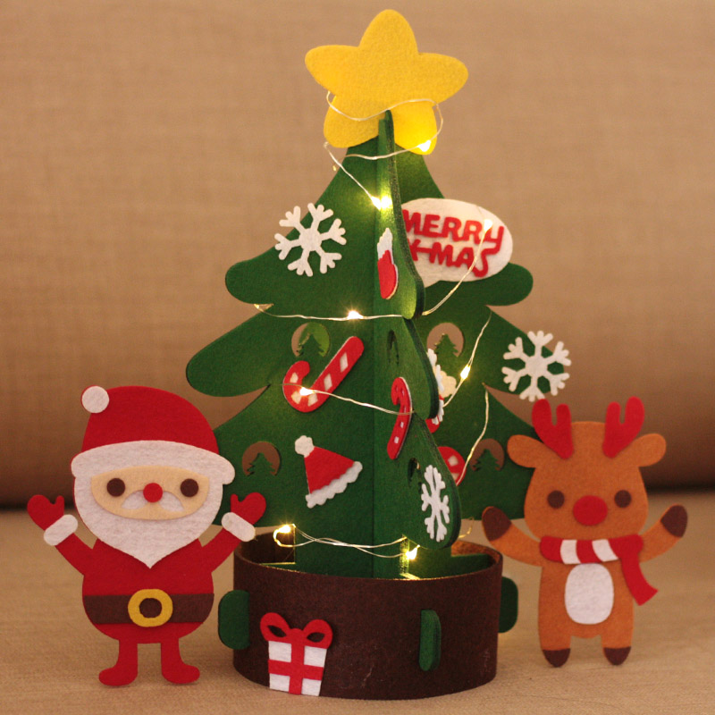 圣诞节礼物装饰圣诞树儿童简单手工粘贴不织布diy材料包