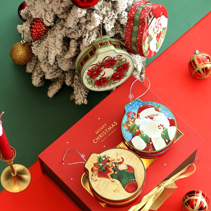 可挂树立体圣诞节礼品铁盒 糖果盒 手工糖盒圣诞礼物盒圣诞树装饰