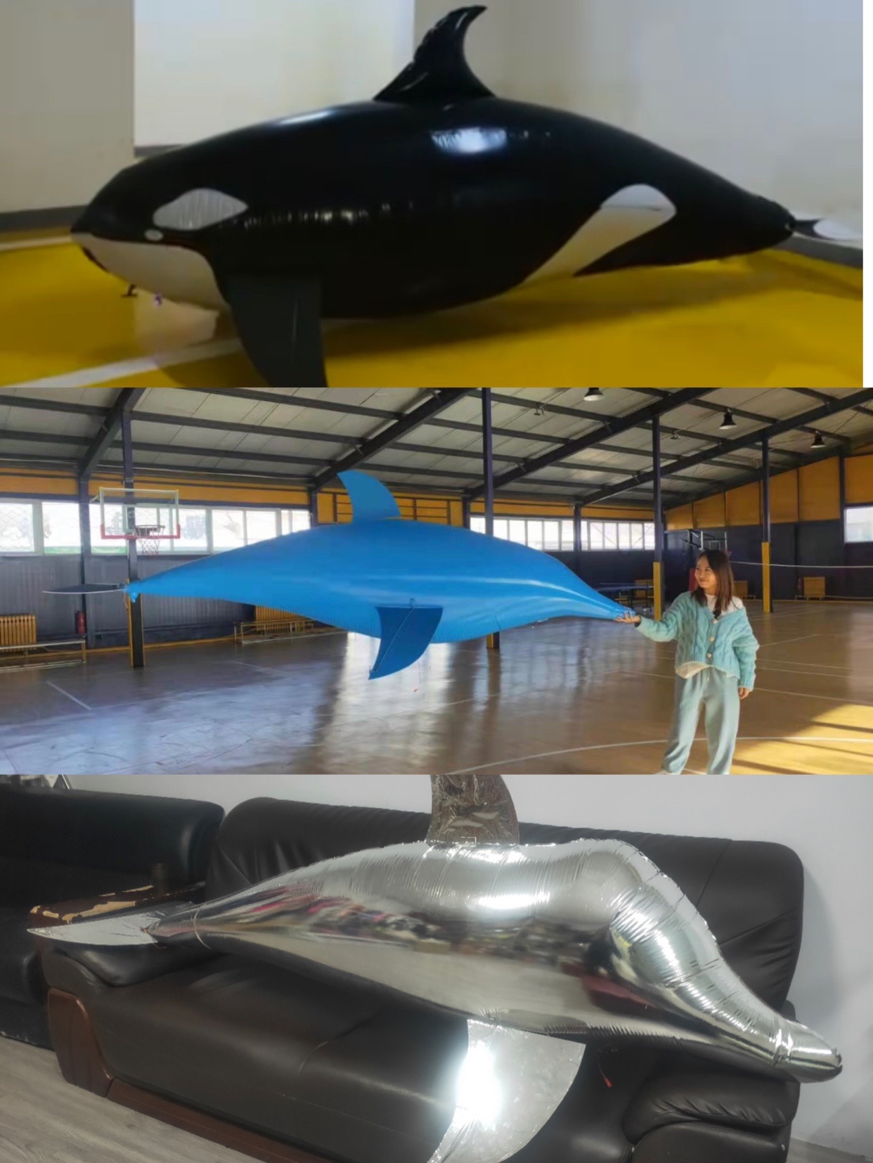 高空氦气气模无线遥控飞行海豚鲸鱼飞机道具酒吧派对舞美室内虎鲸