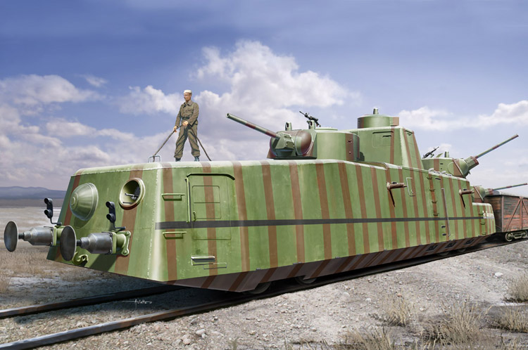 小号手 85515 拼装模型 1/35 苏联MBV-2装甲列车（F-34火炮）