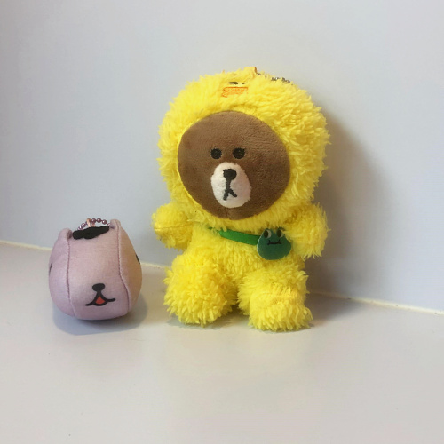 日单表情bear布朗熊LINE熊鸡卡通造型水豚鼠毛绒玩具娃娃公仔挂件