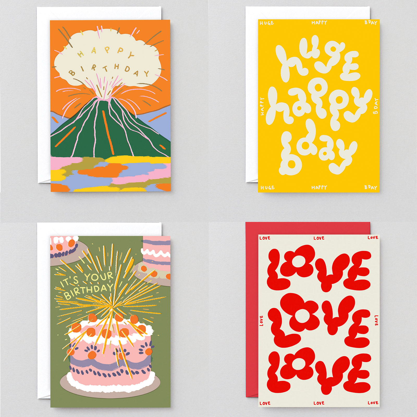 英国Wrap 生日贺卡 情侣进口创意卡片 表白花朵抽象艺术拼贴插画