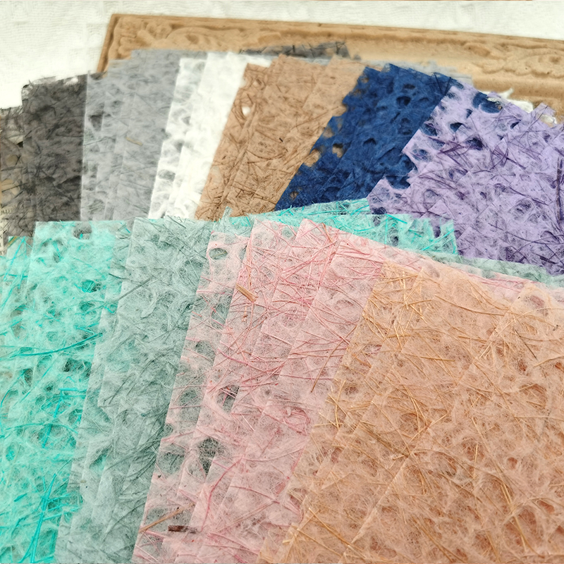 麻丝落水纸 多色镂空艺术纸幼儿环创手账拼贴包装收集组合材料包