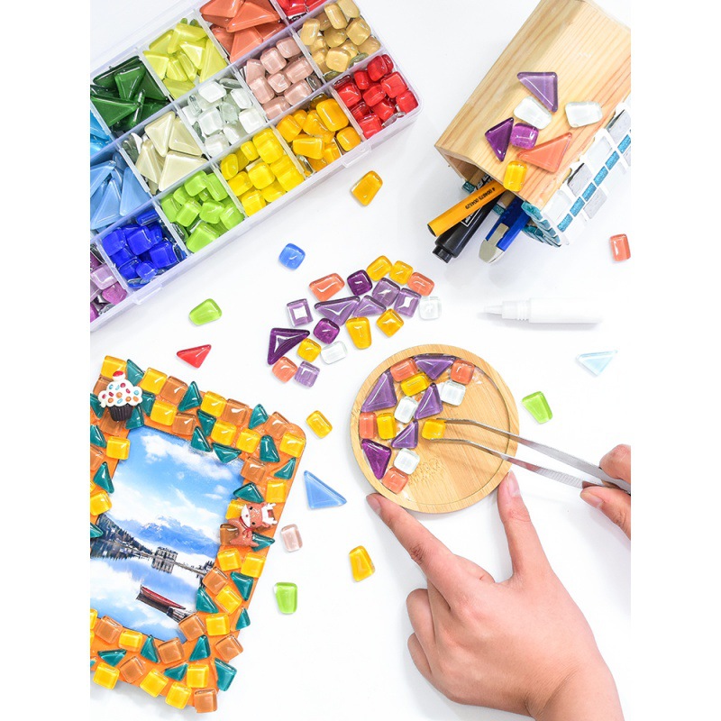 儿童玩具马赛克自由DIY创意手工装饰材料拼贴水晶玻璃粒女孩创意