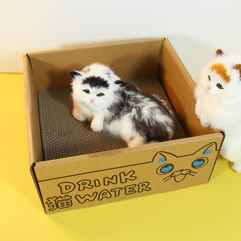 猫纸箱 猫抓板窝瓦楞纸磨爪器磨爪板猫爪板 猫咪纸盒房子猫窝纸箱