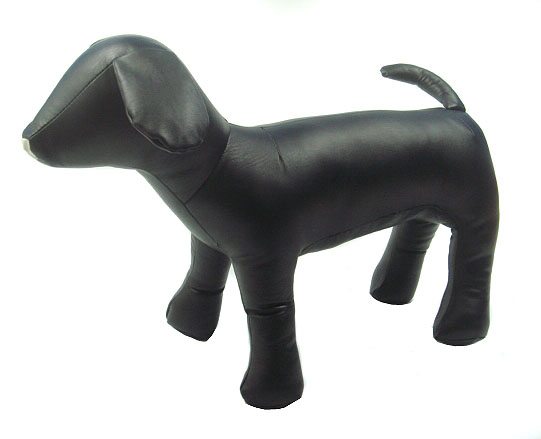 小狗模特狗衣服展示道具 黑白色PVC皮革站姿模型底价销售