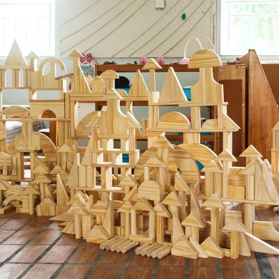 包邮幼儿园建构区搭建玩具大型实木原木木质木头益智城堡大积木