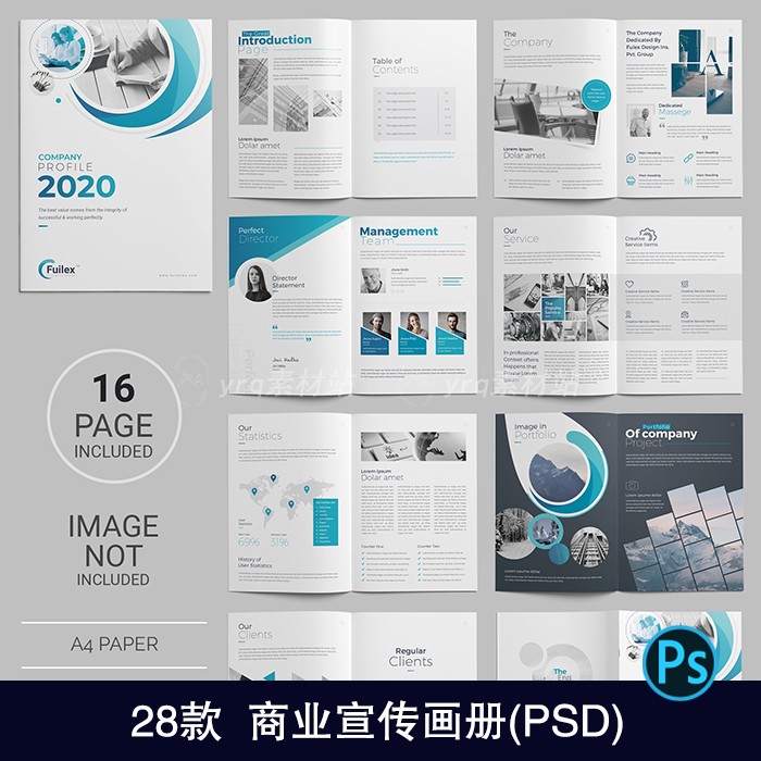 1648国外企业画册宣传册封面模板PSD公司产品手册排版设计PS素材
