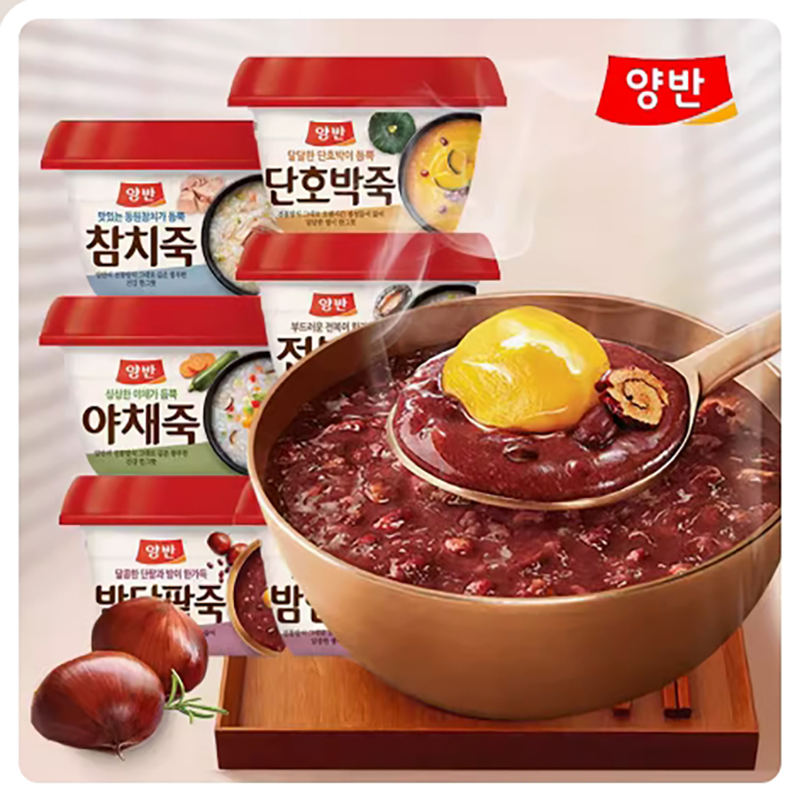 韩国进口东远速食粥红豆蔬菜鲍鱼南瓜粥加热早餐即食代餐营养