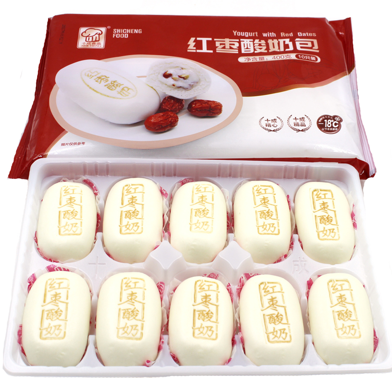 新品十成红枣酸奶包速冻馒头点心营养包子儿童卡通包400克10只