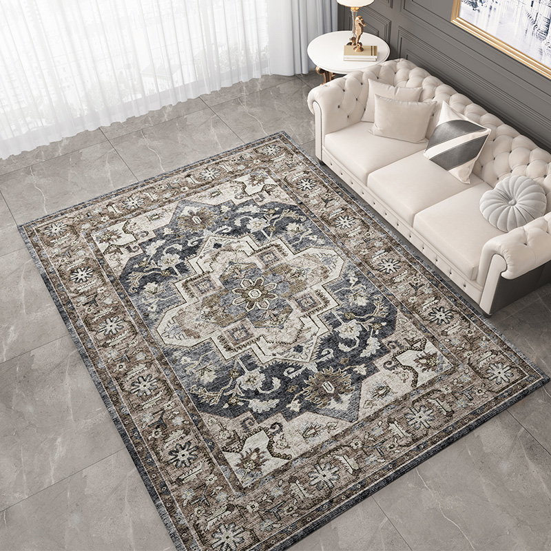 美式复古地毯极简轻奢别墅客厅沙发茶几垫子抽象渐变简约卧室毯子
