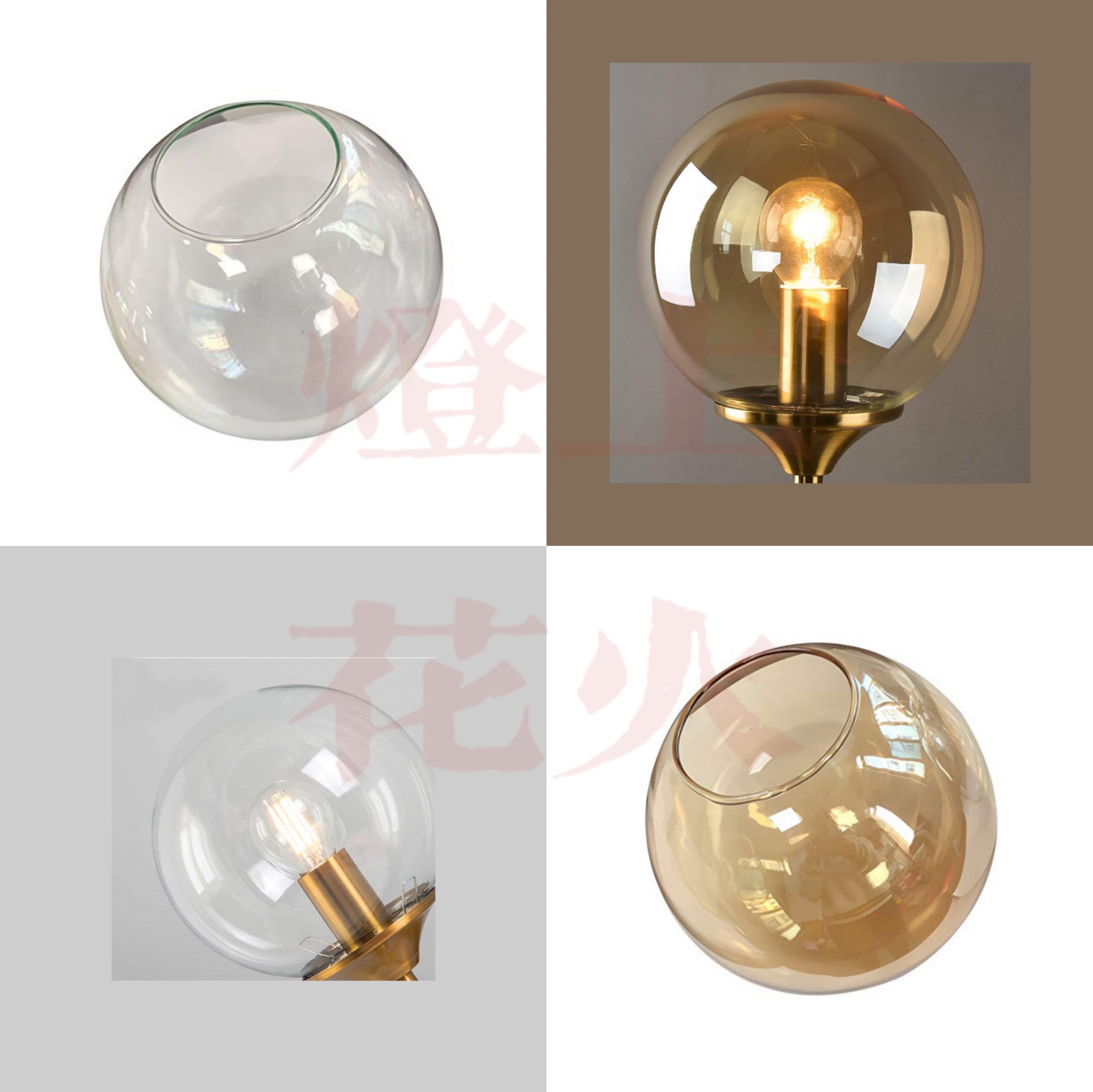 灯具配件大全磨砂球形玻璃魔豆LED吊灯台灯壁灯圆球灯罩灯具配件