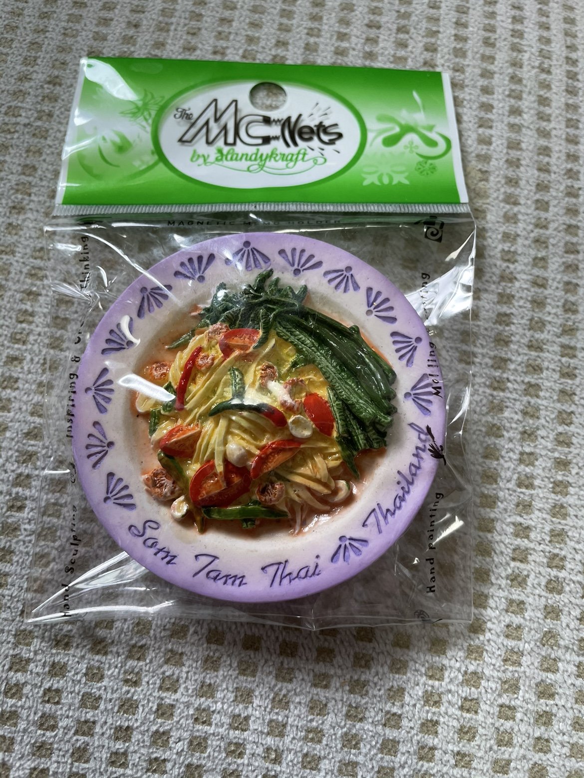 泰国新款手工树脂冰箱贴mcnets美食文创微缩泰式菜宋当摆盘模型