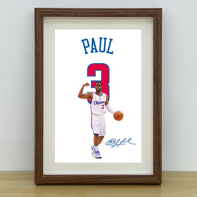 原创CP3克里斯保罗相框摆台挂画NBA球星海报装饰画照片墙生日礼物