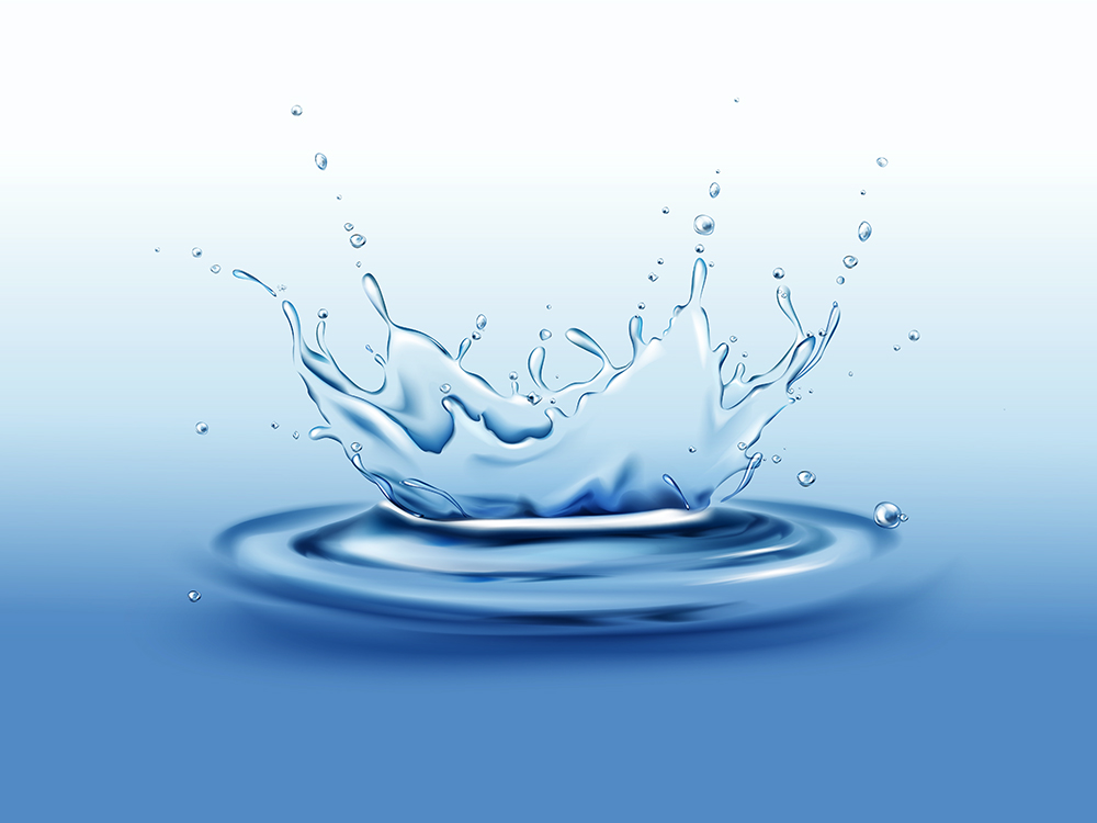 W10水珠水滴水花水分子波浪波纹透明液体蓝色背景EPS矢量设计素材