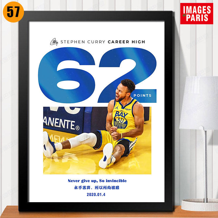 库里装饰画金州勇士队篮球NBA球星海报照片墙彩票鞋店有框画挂画