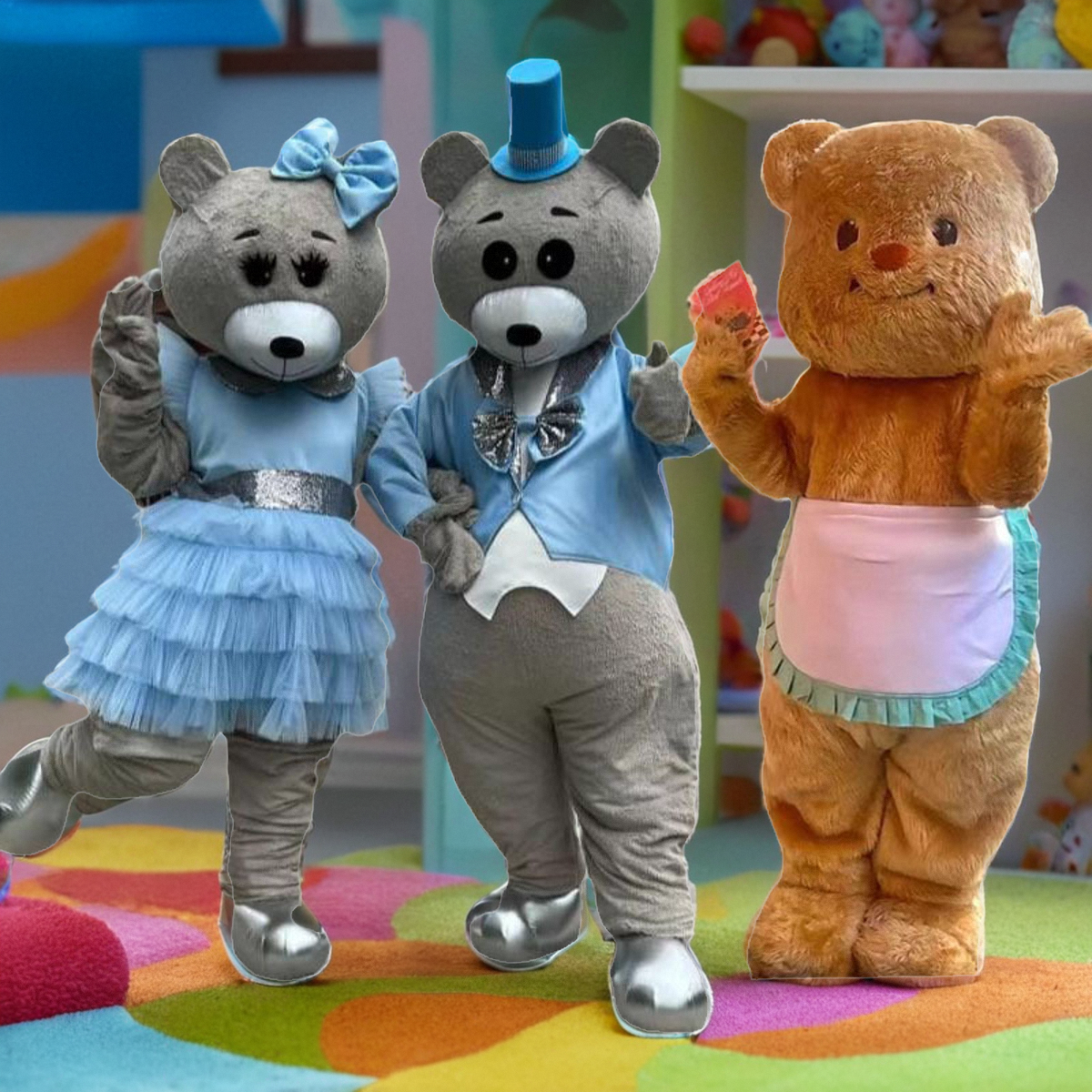 国外情侣熊人偶服装定制野兔卡通玩偶服道具网红熊西装长耳朵兔子
