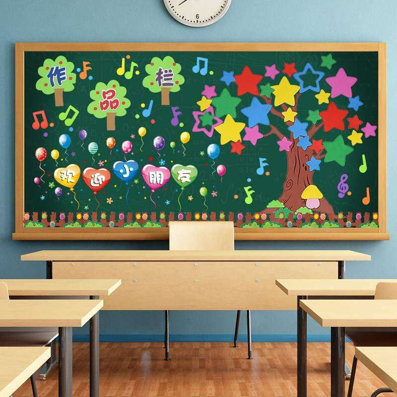 小学成长礼布置教室文化墙黑板报班级贴主题幼儿园家长会教室布置