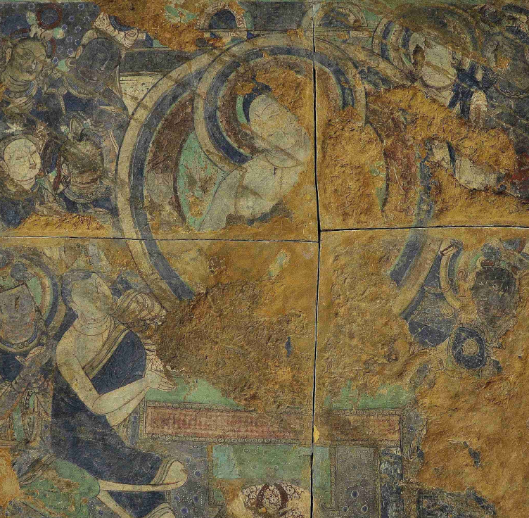 古龟兹拜城克孜尔石窟壁画第206洞6幅 高清电子图片装饰喷绘素材
