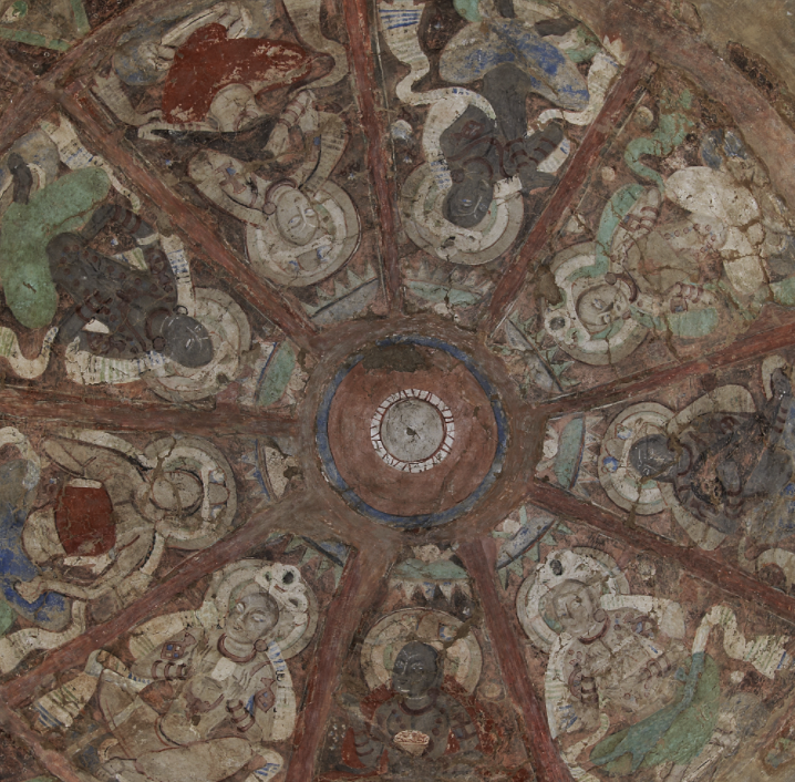 古龟兹拜城克孜尔石窟壁画第129洞2幅 高清电子图片装饰喷绘素材