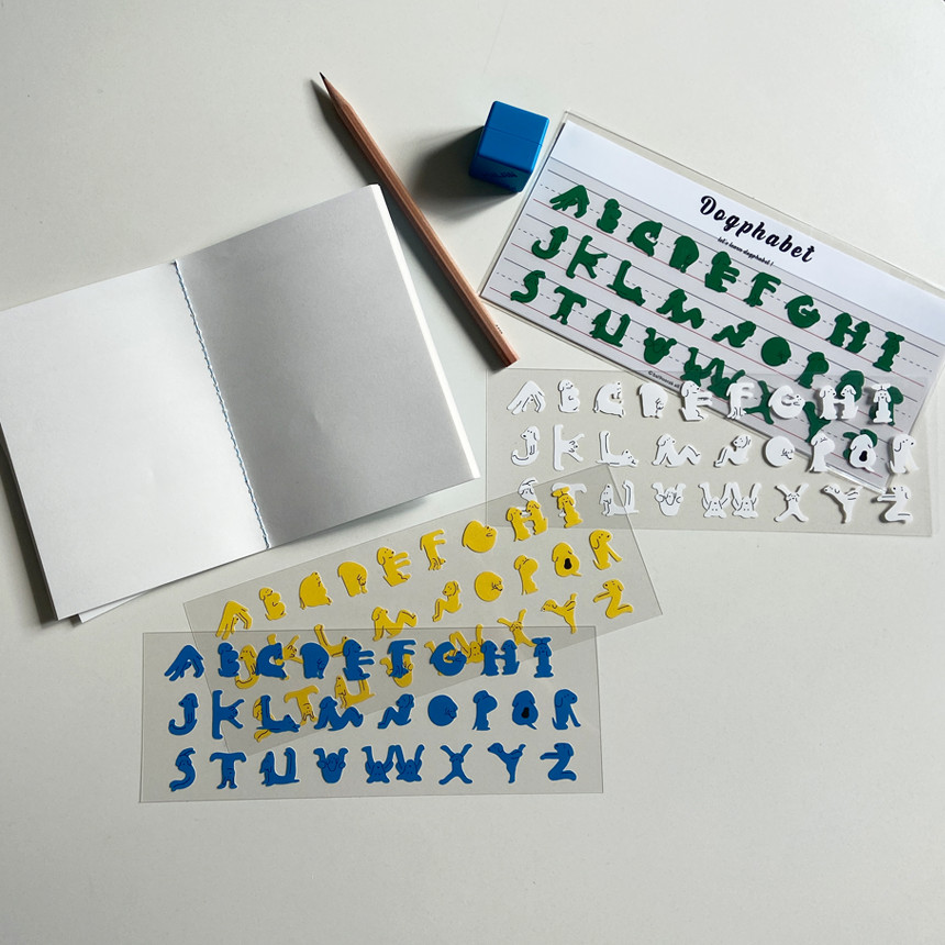 布几岛韩国授权bal9oorak狗狗系列字母贴纸手账素材可爱创意新品