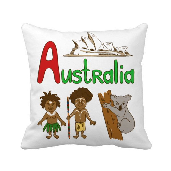 澳大利亚地标象征图案方形抱枕靠枕沙发靠垫双面含芯礼物