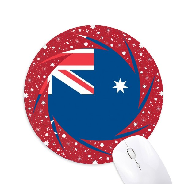 澳大利亚国旗大洋洲国家象征符号圆形防滑橡胶红色车轮鼠标垫
