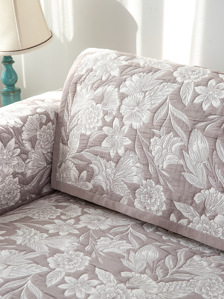 棉质提花布艺沙发垫四季通用沙发座垫美式欧式沙发套罩全盖布定制